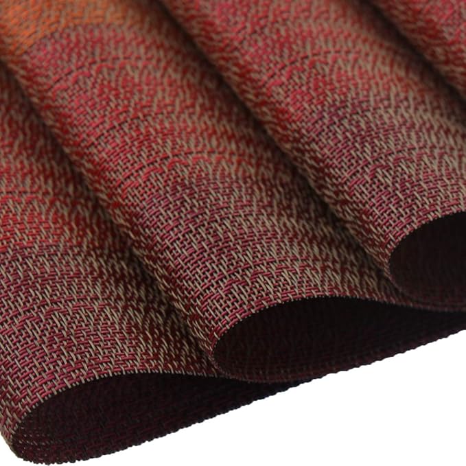 PIGCHCY Placemats Set of 8 Washable Durable Placemat Vinyl Heat Resistant Non-Slip Table Mats Indoor Outdoor (Scarlet Red)