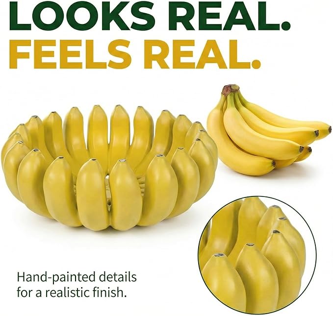 Banana fruit bowl holder 12 inch Large Basket fruit storage - Centerpiece for Kitchen,Dining Table & Entryway - Home Decor - functional fruit storage - Unique gifts ideas. (Yellow)