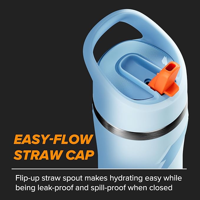 Gatorade 'Overtime' 32oz Stainless Steel Water Bottle, Straw Cap, Light Blue