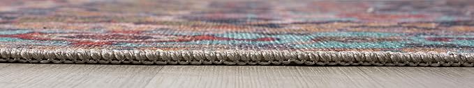 Keen Home Design 10x14 Rug - Machine Washable Area Rug with Non-Slip Backing, Ideal for Living Room, Dining Room, Bedroom - Vintage, Easy Clean, Durable, Low Pile Rug - (9'7" x 14')