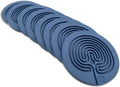 Classic Labyrinth Blue Silicone Coasters - Set of 8 Non-Slip, Heat-Resistant Drink Coasters for Coffee, Tea, and Glasses - Durable, Easy to Clean, Decorative Tabletop Protection