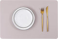 Wipeable Placemats Leather Table Mats Waterproof Heat-Resistant Easy to Clean for Dining Table Set Kitchen Table (6, Taupe)