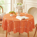 Zobesta Linen 60 Inch Round Table Cloth Burnt Orange, Cotton Linen Tablecloth Round Farmhouse Soft Fall Tablecloth for Outdoor, Party, Holiday, Picnic, Dining