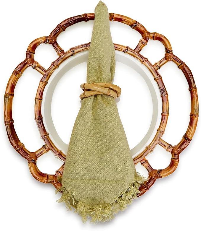Two's Company Set of 4 Bamboo Napkin Rings…