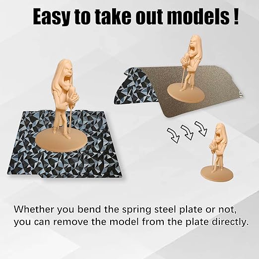 PEI PEO Build Plate for Bambu Lab A1 Mini 3D Printer, Smooth Diamond PEO+ Textured PEI Build Plate PEI Sheet, Double Side Spring Steel Flexible Platform, 3D Printer 184x184mm Heated Bed