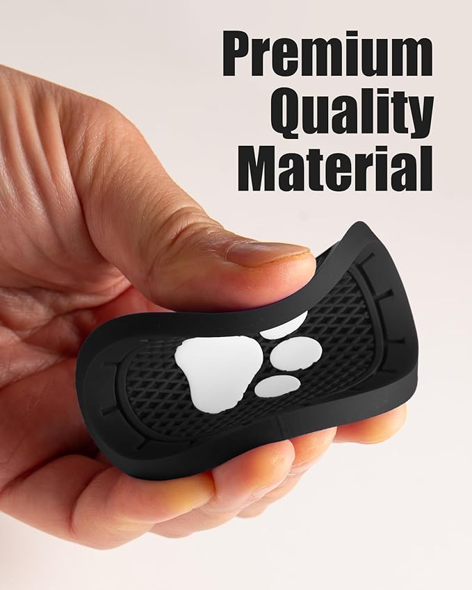 4 Pack Car Cup Coasters, Universal Dog Paw Print Non-Slip Silicone Cup Holder Inserts, Car Interior Accessories, Black
