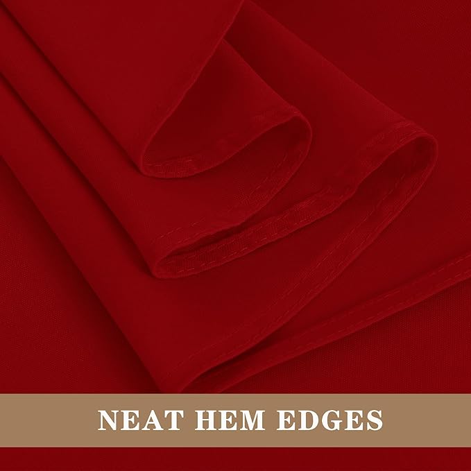 Fitable 6 Pack Red Round Tablecloths - 120 Inches in Diameter - Stain Resistant and Washable Table Clothes, Polyester Fabric Table Covers for Wedding, Party, Banquet, Formal Events
