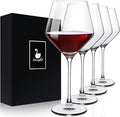 Red Wine Glasses Set of 4, Long Stem Crystal Wine Glasses, Burgundy Wine Glasses in Gift Box, Large Wine Glasses With Stem for Any Occasions-16 oz