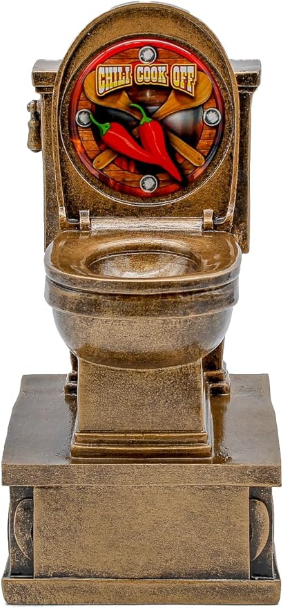 Decade Awards Action Pedestal Gold Toilet Bowl Trophy with Optional Inserts - Custom Engraved Plate On Request (7 Inch Tall)