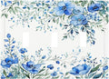Light Switch Cover Blue Watercolor Flowers Retro Floral Leaves 3 Gang Wall Plate Triple Light Switch Plate Toggle Decorative Outlet Covers Electrical Switchplate for Bathroom Bedroom Decor
