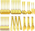 30pcs Stainless Steel Serving Utensils Set for Parties &Buffets, Catering, Banquets, Weddings and Events (GOLD)