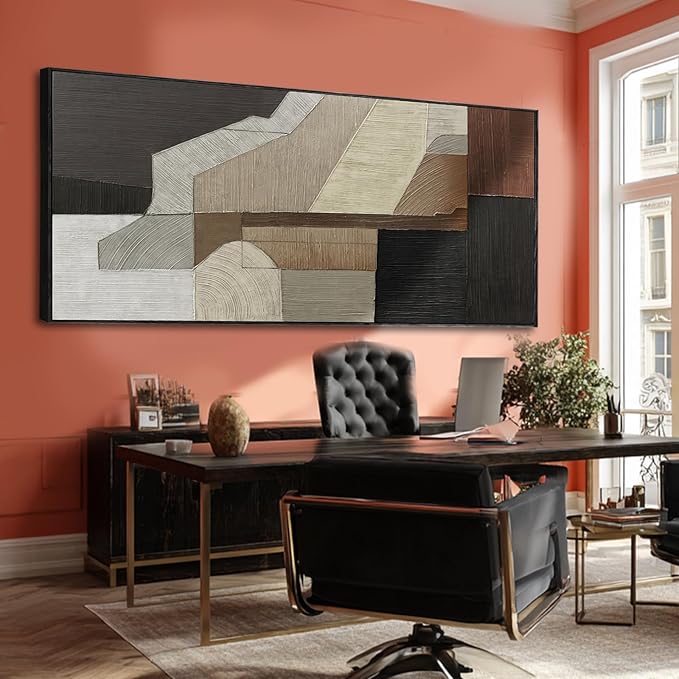 VAYIMDH Textured Wall Paintings Vintage Wall Decor Abstract Canvas Art 32"x70" Artwork for Office Decorations for Dining Room Area