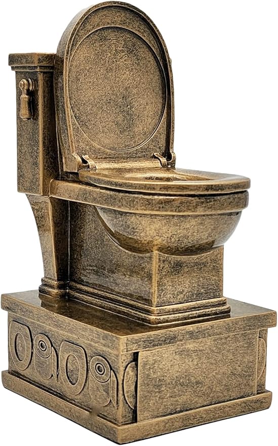 Decade Awards Action Pedestal Gold Toilet Bowl Trophy with Optional Inserts - Custom Engraved Plate On Request (7 Inch Tall)