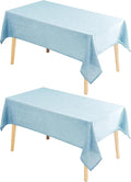 Hiasan 2 Pack Faux Linen Rectangle Tablecloth - Wrinkle and Stain Resistant Washable Table Cloth for Kitchen Dining Room Holiday Table Cover for Party Dinner, Lux Slate Blue, 30 x 60 Inch