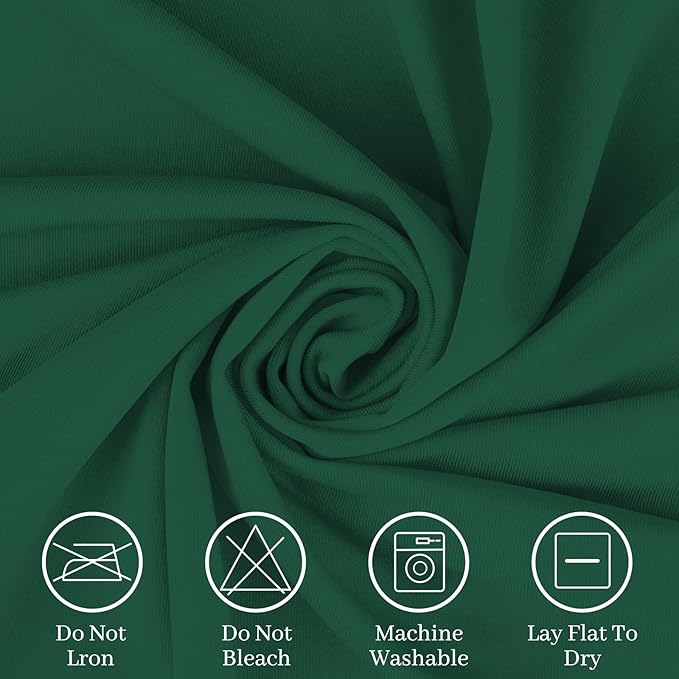 Spandex Table Cover 4 ft. Fitted Polyester Tablecloth Stretch Table Cover Table Topper Open Back - Emerald Green