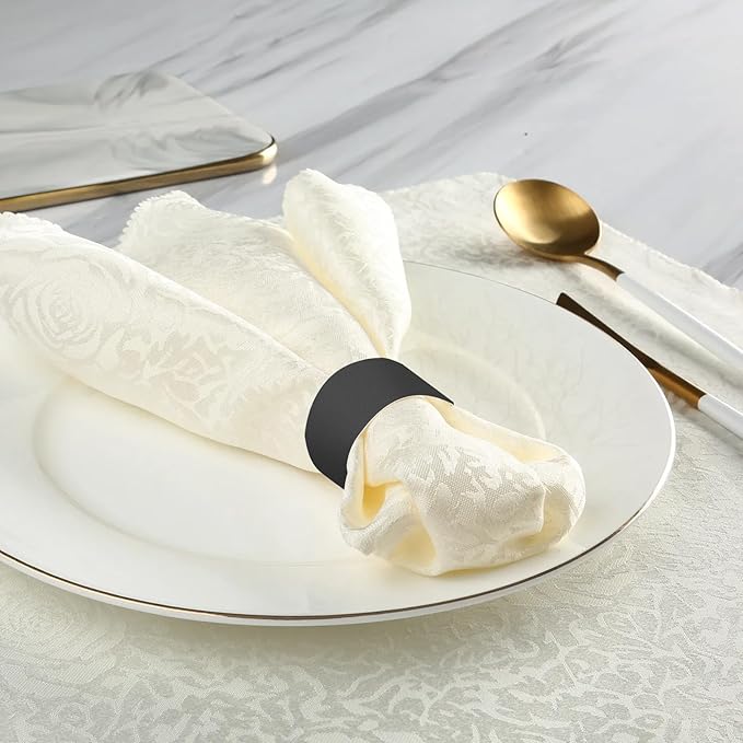 Germiwipe 2500 Pcs Black Napkin Bands,Paper Napkin Rings Self-Adhesive,Silverware Wraps Bands, Perfect for Birthday Parties, Weddings, Family Reunion & Events