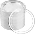 BESTSTAR 7 Inch Clear with Silver Rim Plastic Plates,100PCS Disposable Dessert/Appetizer/Small Cake Plates,Heavy Duty Plate Ideal for Christmas, Thanksgiving, Wedding and Birthday Party