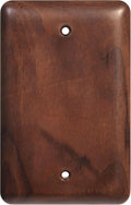 Gloss Finish Blank Wall Plate Solid Wood 1-Gang Cover Plate in Premium North American Walnut