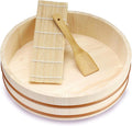 Kichgather 14.2 Inch Wooden Sushi Rice Bowl Hangiri Sushi Oke Rice Mixing Tub (3 pieces)