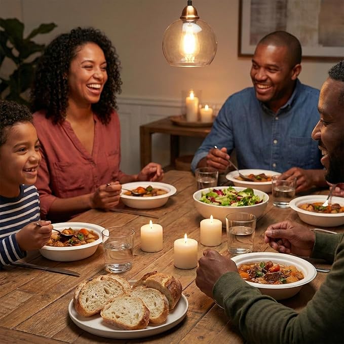Disposable Paper Bowls 200 Pack 12 oz, Heavy-Duty Compostable, Eco-Friendly, Bagasse Bowl for Soup, Salad, Dessert & More