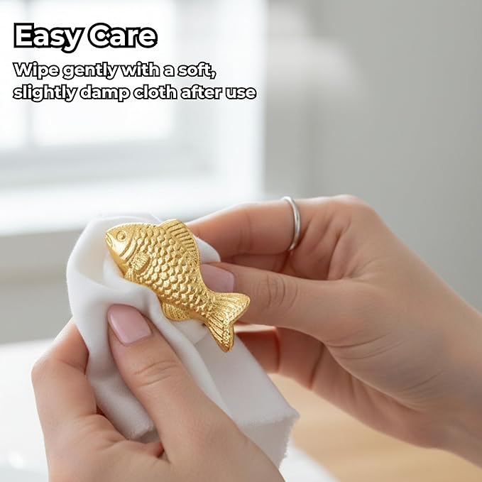 ALPHA Living HOME 12 Pcs Decorative Fish Metal Napkin Ring for Table Settings Napkins Ring for Dining, Anniversary, Birthday, Romantic Dinner, Holiday, Party of Table Setting, Wedding Table (Gold)