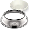 Kinn Kleanbowl Pet Bowl Stainless Steel Frame with Compostable Refills, 24 oz (Pack of 1) – Spill-Proof Stable Disposable Dog Bowls for Easy Cleaning and Healthy Pets, No Plastic