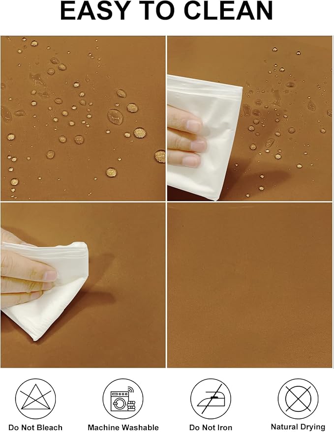 Fokitut 2 Pack Waterproof Rectangle Tablecloth, 60x102 Inch, Stain Resistant and Wrinkle Polyester Table Cloth, Fabric Table Cover for Kitchen Dining, Wedding, Party, Holiday Dinner-Gold