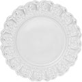 100 Pcs Antique Charger Plates Bulk, 13in Reusable Serving Plates Embossed Rim Plastic Party Dinner Plate Chargers Round Decorative Server Plate for Wedding Party Event Tableware