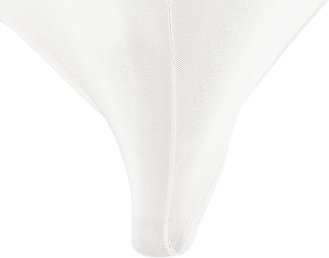 LZY Spandex Table Covers 6 Feet, Stretch/Fitted Table Covers for 6 Feet Folding Table, Rectangular Spandex Table Cloths for Wedding Party or Event (6FT-2PCS, White)