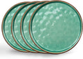 LIANYU 10.2 Inch Dessert Plates of 4, Kitchen Ceramic Dinner Plates Set, Dinnerware Serving Dishes Set, Dinnerware Salad Appetizer Plates for Microwave Dishwasher Oven, Chip Resistant, Emerald Green