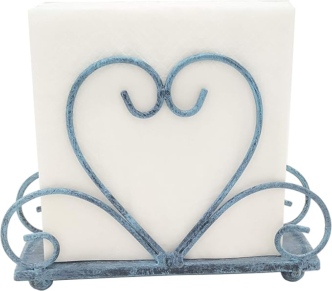 Metal Table Napkin Holder Freestanding Tissue Dispenser (Turquoise)