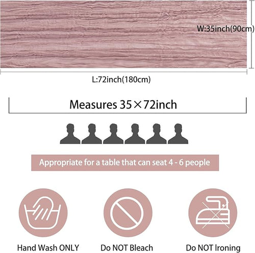 12 Pack Cheesecloth Table Runner 35x72 Inch Boho Gauze Rustic Cheese Cloth Long Romantic Table Runner for Wedding Bridal Shower Birthday Party Table Decor (Dusty Pink)