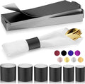 Christmas Napkin Rings Set of 100, 2 Colors in 1, Reusable Adjustable Napkin Bands for Holiday Parties, Wedding, Thanksgiving Table Decor, Waterproof Tear-Proof (Black) Great Gift Idea