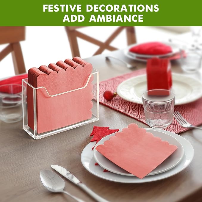 Acrylic Cocktail Napkin Holder for Table, for 5 x 5 Inches Napkin, Modern Vertical Napkin Holder for Kitchen, Clear Waterproof Napkins Holders for Dinner, Home, Bar