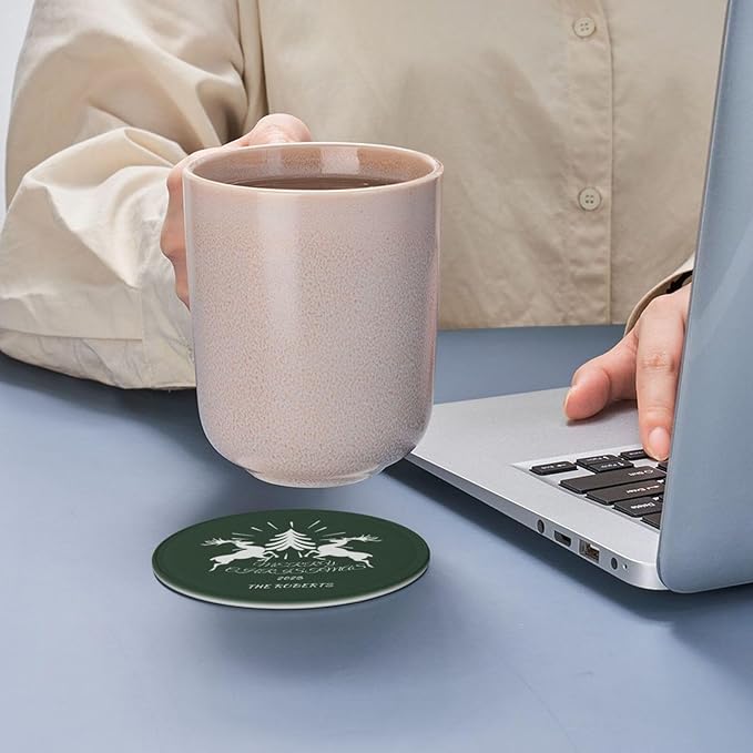 Customize Coasters for Drinks, Personalized Leather Coasters Set of 6, Custom Costers for Women Men, Christmas Party Favor Coaster, Posavasos de Cuero para reuniones