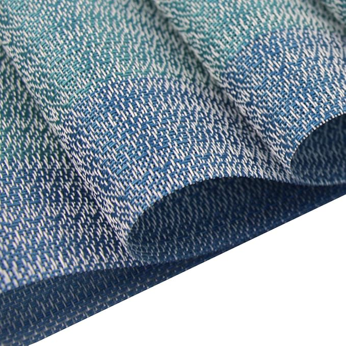 Plastic Placemats,Non Slip Washable Placemats for Dining Table Wipe Clean Table Mats Set of 6(Blue)