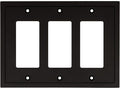 Henne Bery Modern Edge Decorative Wall Plate Switch Plate Outlet Cover, Durable Solid Zinc Alloy (Triple Decorator, Matte Black)
