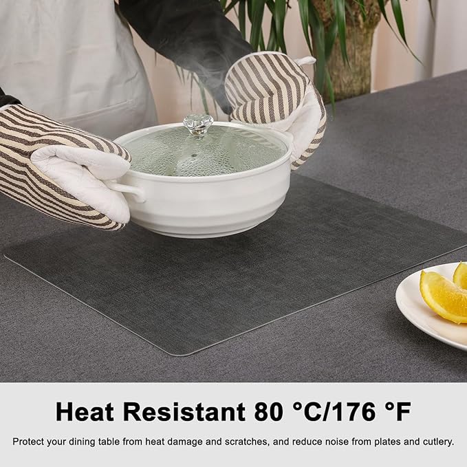 Myir JUN Reversible Vinyl Placemats Set of 8, Faux Leather Place Mats Dual Sided Waterproof Oilproof Wipeable, Heat-Resistant Table Mats for Kitchen Dining Indoor Outdoor (12" x 17", Light Gray Gray)