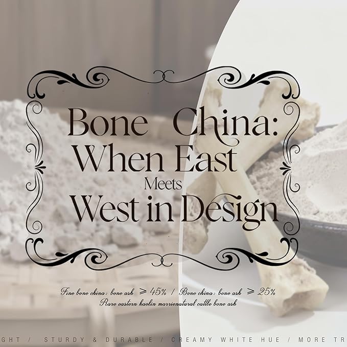 Fine Bone China Dinnerware Set,Porcelain&Ceramic Dinnerware Sets,Bone Stoneware & Ceramic Cookware Tableware Set Includes Dinner Plates|Spoons|Pasta Bowls|Soup Pot|Chopsticks (26PCS * 6-Person Set)