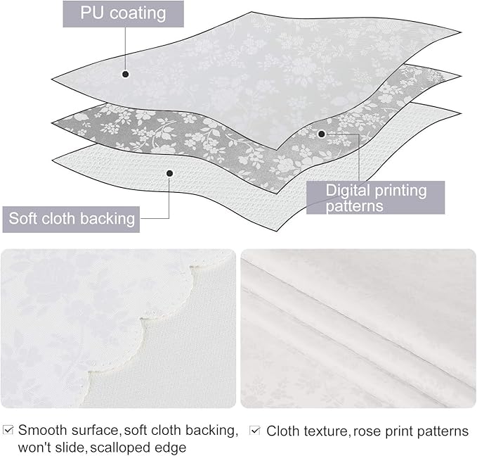 Smiry Rectangle Table Cloth, Waterproof Heavy Duty Vinyl Tablecloths, Wipeable Washable Table Cover for Kitchen and Dining Room (White, 70" X 120")
