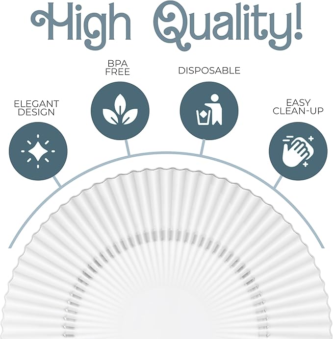 Exquisite 80 Piece Plastic Disposable Plates Set For 40 Guests I 40 X 9 Inch & 40 X 11 Inch Disposable Plastic Plates | Color: Clear | Great for Weddings Parties And Formal Occasions