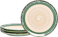 Bosmarlin Stoneware Dinner Plates, 10.5 inches, Set of 4 for Salad, Pasta, Dessert, Microwave and Dishwasher Safe (Green, 10.5 in)