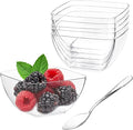 TOFLEN 100ct 2 oz Mini Dessert Cups with Spoons, Clear Plastic Reusable Small Party Serving Cups for Appetizers, Hors D'oeuvres Plates