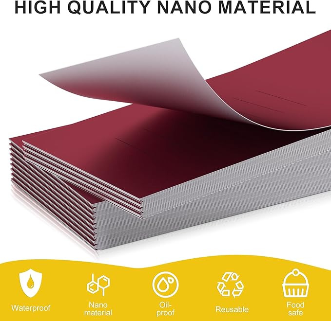 Christmas Napkin Rings Set of 50, 2 Colors in 1, Reusable Adjustable Napkin Bands for Holiday Parties, Wedding, Thanksgiving Table Decor, Waterproof Tear-Proof (Burgundy) Great Gift Idea