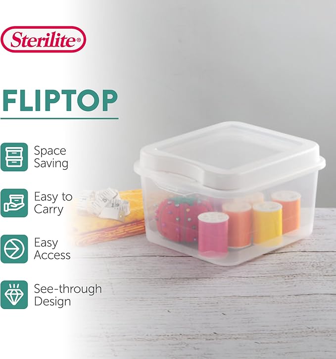 Sterilite 18038612 Small Flip Top Storage Box (24)