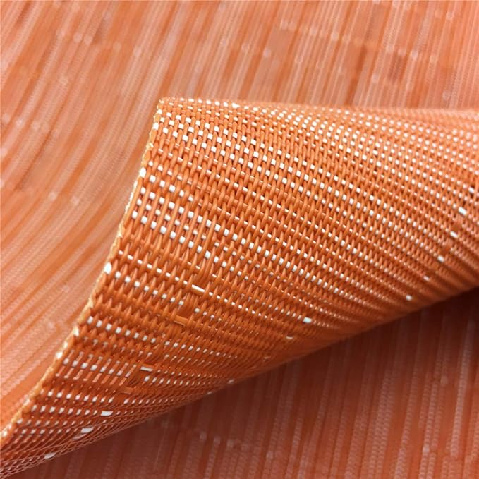 Red-A Woven Vinyl Placemats for Dining Table Durable Heat Resistant Washable Placemats for Round Table,Placemats Set of 4,Orange