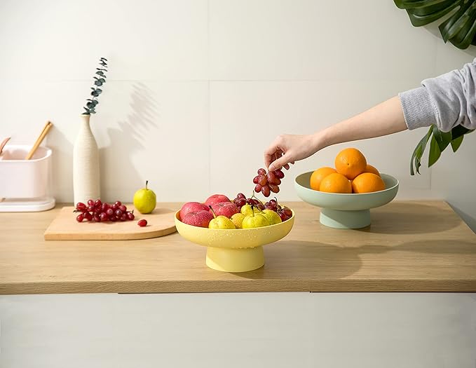 Fruit bowl Fruit Basket for Kitchen Countertop Storage Baskets Stand Organization, Decor Centerpiece for Kitchen Counter or Dining Room Tables (Pink)