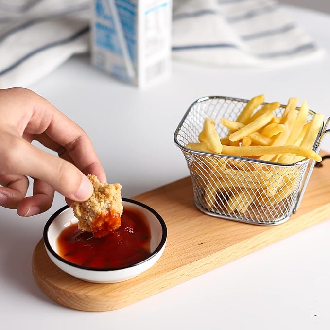 Soy Sauce Dish - 3.5 Inch of 8 Ceramic Style Sauce Dipping Bowls - Perfect for Sushi and More - Japanese Elegant soy sauce dishes for sushi soy sauce dish