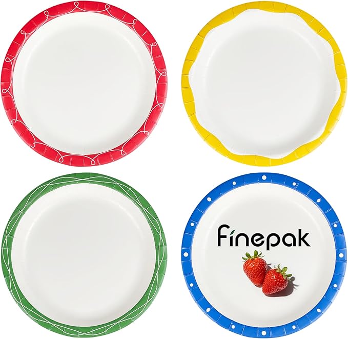 Plates Disposable Heavy Duty 9 Inch, Holiday Paper Plates for Dinner, Heavy Duty Paper Plates for Everyday Breakfast, Lunch, & Dinner Meals, Paper Household Supplies 152PCS