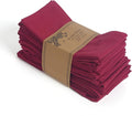 ACCENTHOME Accent Home 100% Cotton Napkins, Delicate Cloth Napkins for Dinners, Parties and Weddings，18 x 18 Inch Set of 6 - Burgundy